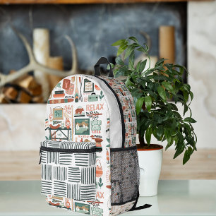 Grote Meren Camping Wilderness   Monogram Bedrukte Rugzak