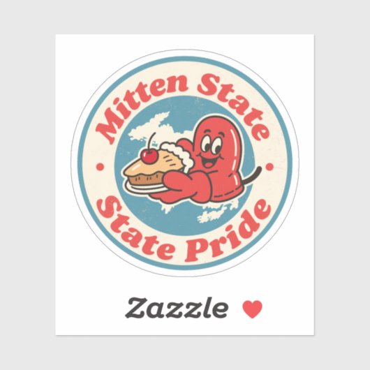 Grote Meren Charm_ Michigan Mitten  stijl Sticker (Vel)