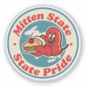 Grote Meren Charm_ Michigan Mitten  stijl Sticker (Voorkant)