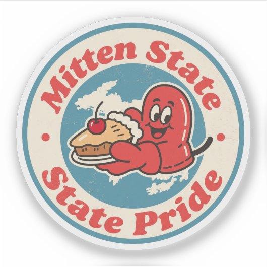 Grote Meren Charm_ Michigan Mitten  stijl Sticker (Voorkant)