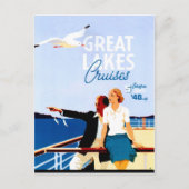 Grote meren cruises, koppel op een boot,  briefkaart (Voorkant)