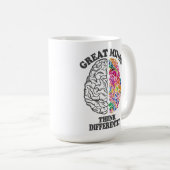 Grote Meren denken anders brein Koffiemok (Voorkant rechts)