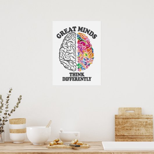 Grote Meren denken anders brein Poster (Keuken)
