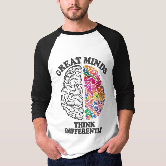 Grote Meren denken anders brein T-shirt (Voorkant)