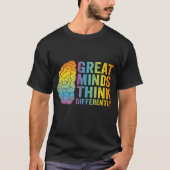 Grote Meren denken anders en neurodivergerend T-shirt (Voorkant)