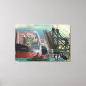 Grote meren die door de buffelboer rijden canvas afdruk (Voorkant)