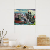 Grote meren die door de buffelboer rijden poster (Keuken)