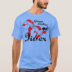  Grote Meren Duiken Duikvlag Duiken Scuba D T-shirt