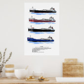 Grote meren Freighter Algoma Compass geschiedenis Poster (Keuken)
