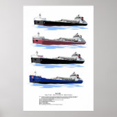 Grote meren Freighter Algoma Compass geschiedenis Poster (Voorkant)