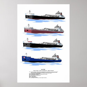Grote meren Freighter Algoma Compass geschiedenis Poster