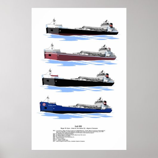 Grote meren Freighter Algoma Compass geschiedenis Poster (Voorkant)