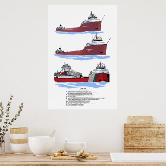 Grote meren Freighter Arthur M. Anderson geschiede Poster (Keuken)