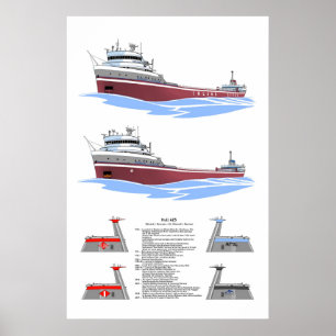 Grote Meren Freighter Edward L. Ryerson Geschieden Poster