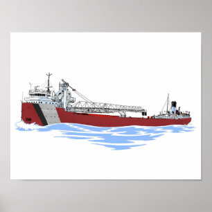 Grote meren Freighter George A. Sloan Key GLF Poster