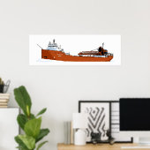 Grote meren Freighter Herbert C. Jackson Poster (Thuiskantoor)