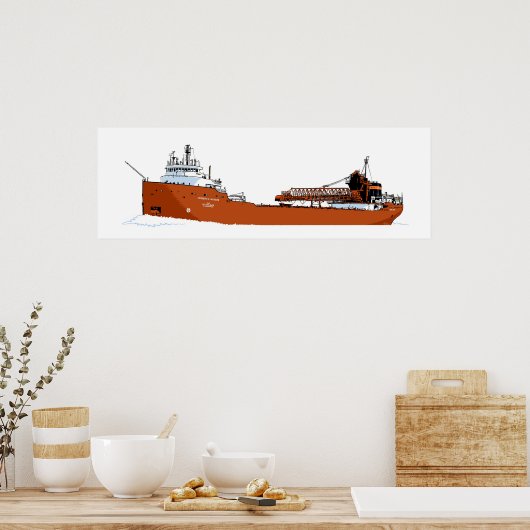 Grote meren Freighter Herbert C. Jackson Poster (Keuken)