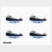 Grote Meren Freighter James Norris Ovale Sticker (Vel)
