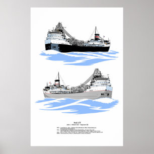 Grote meren Freighter Saginaw-geschiedenis Poster