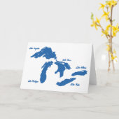 Grote Meren gevouwen Wenskaart Kaart (Gele Bloem)