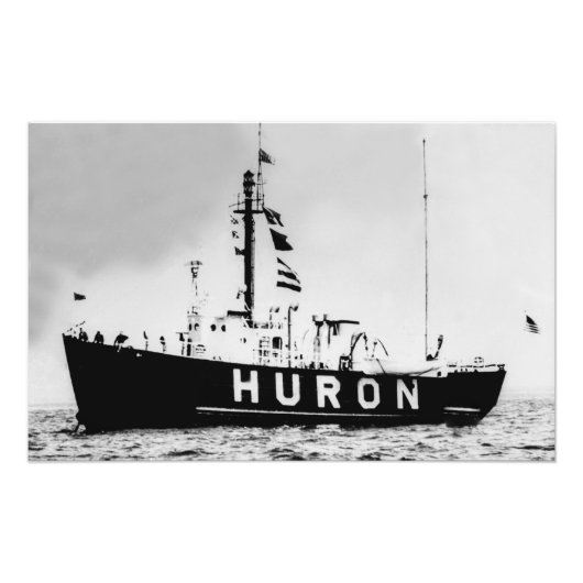 Grote Meren Huron Lightship Foto Afdruk (Voorkant)