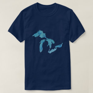 Grote Meren kaart silhouet T-shirt