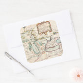 Grote Meren  kaart Vierkante Sticker (Envelop)