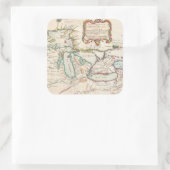 Grote Meren  kaart Vierkante Sticker (Tas)