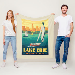 Grote Meren   Lake Erie Fleece Deken