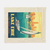 Grote Meren | Lake Erie Fleece Deken (Voorkant (Horizontaal))