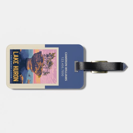 Grote Meren | Lake Huron Bagagelabel (Achterkant horizontaal)