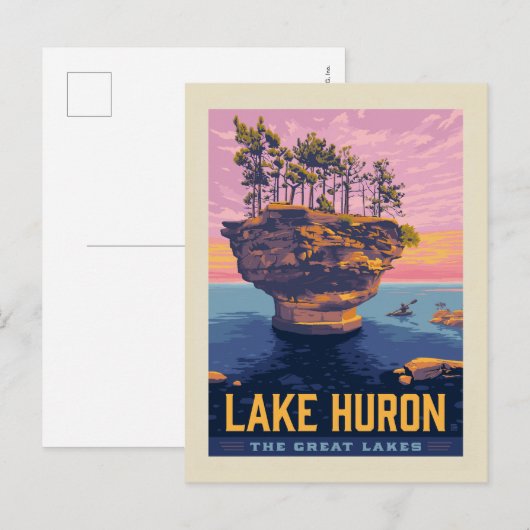 Grote Meren | Lake Huron Briefkaart (Voorkant / Achterkant)