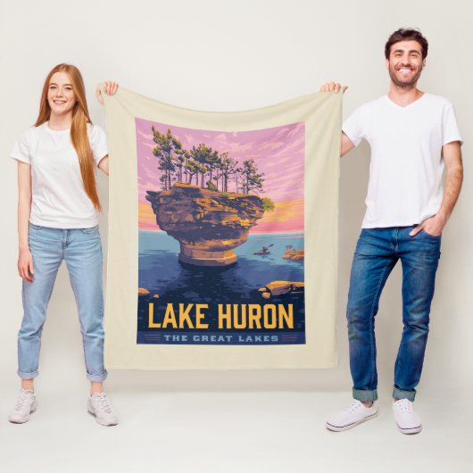 Grote Meren | Lake Huron Fleece Deken (In situ)