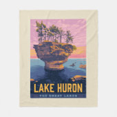 Grote Meren | Lake Huron Fleece Deken (Voorkant)