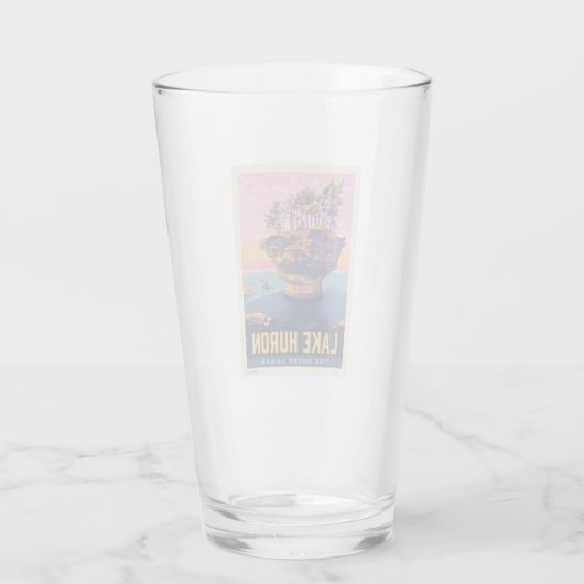 Grote Meren | Lake Huron Glas (Achterkant)