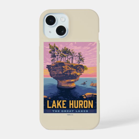 Grote Meren | Lake Huron iPhone 15 Case (Achterkant)