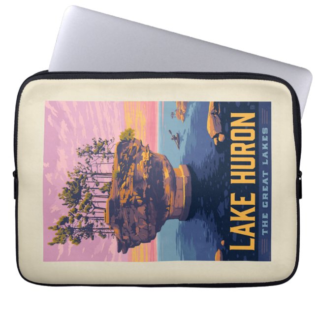 Grote Meren | Lake Huron Laptop Sleeve (Voorkant)
