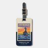Grote Meren | Lake Michigan Bagagelabel (Voorkant verticaal)