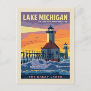 Grote Meren   Lake Michigan Briefkaart