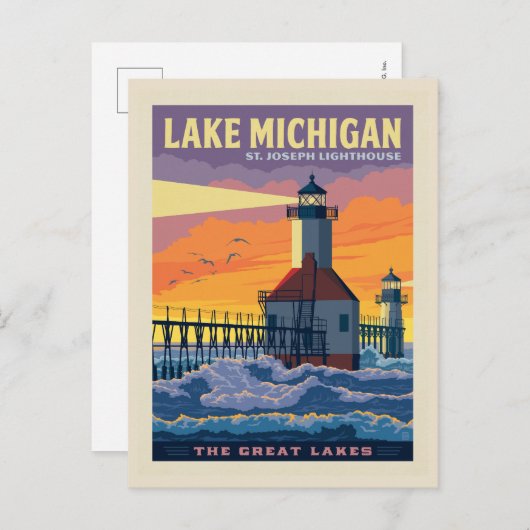 Grote Meren | Lake Michigan Briefkaart (Voorkant / Achterkant)