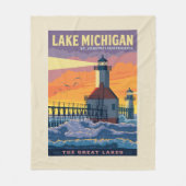 Grote Meren | Lake Michigan Fleece Deken (Voorkant)