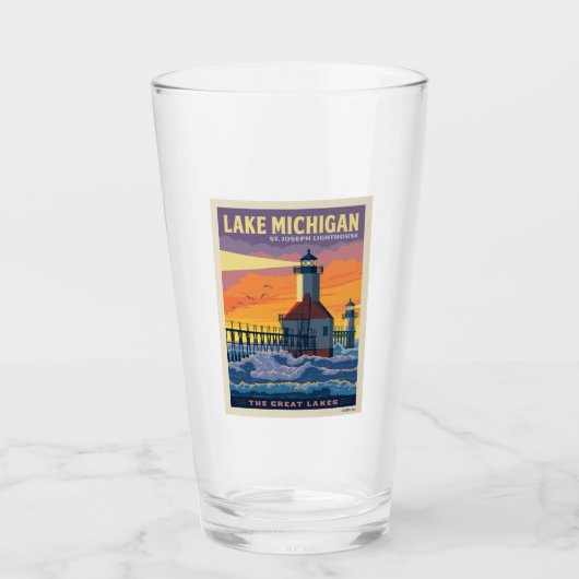 Grote Meren | Lake Michigan Glas (Voorkant)