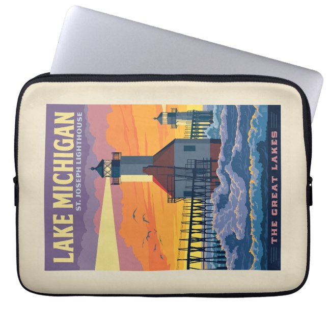 Grote Meren | Lake Michigan Laptop Sleeve (Voorkant)