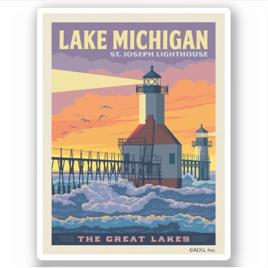 Grote Meren | Lake Michigan Sticker (Voorkant)