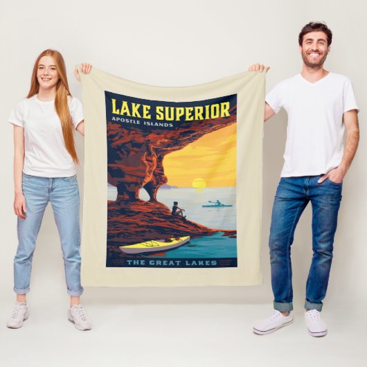 Grote Meren | Lake Superior Fleece Deken (In situ)