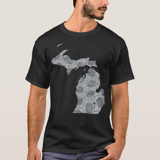 Grote Meren Mannen Vormt zomer Petoskey Stone T-shirt (Voorkant)