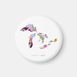 Grote Meren Minimalistisch Silhouette Map Magnet