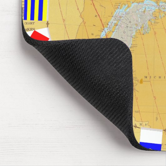 Grote meren Nautical Chart & Signal Flags Mousepad Muismat (Hoek)