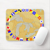 Grote meren Nautical Chart & Signal Flags Mousepad Muismat (Met muis)