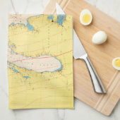 Grote Meren — Nautische kaart Theedoek (Quarter Fold)